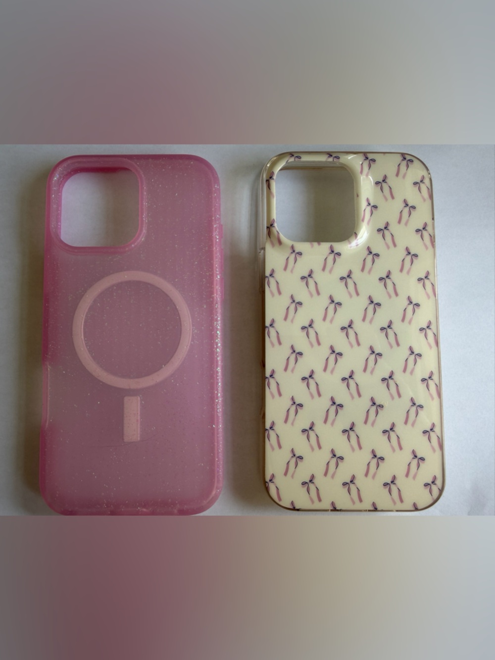 Pink Glitter & Bow MagSafe 16 Pro Max Phone Cases